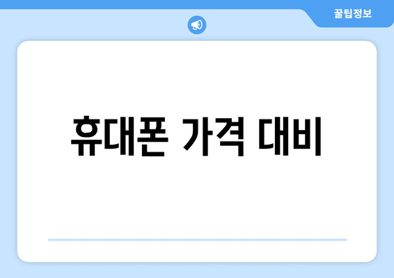 휴대폰 가격 대비