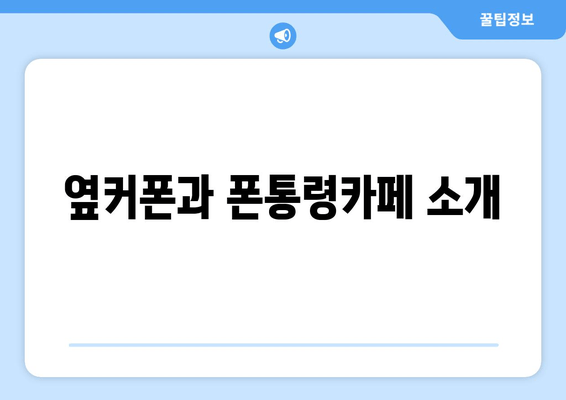 옆커폰과 폰통령카페 소개
