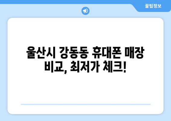 울산시 강동동 휴대폰 매장 비교, 최저가 체크!