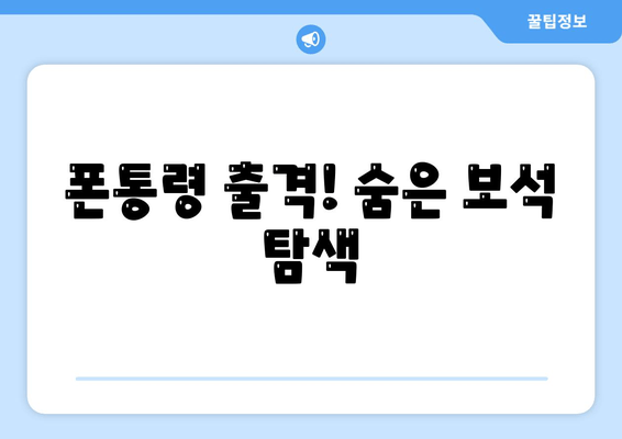 폰통령 출격! 숨은 보석 탐색