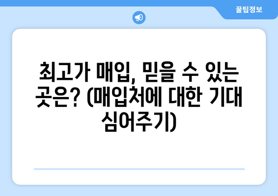 최고가 매입, 믿을 수 있는 곳은? (매입처에 대한 기대 심어주기)