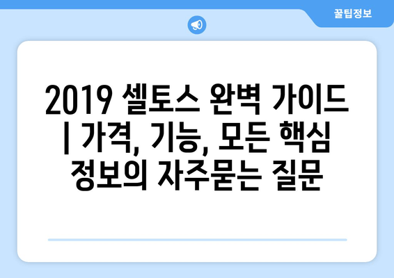 2019 셀토스 완벽 가이드 | 가격, 기능, 모든 핵심 정보