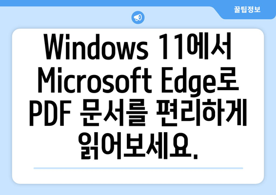 Windows 11에서 Microsoft Edge로 PDF 문서 읽는 완벽 가이드 | PDF 리더, 문서 열람, 팁