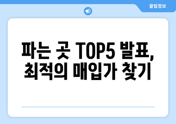 파는 곳 TOP5 발표, 최적의 매입가 찾기