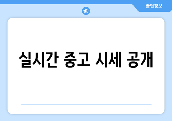 실시간 중고 시세 공개