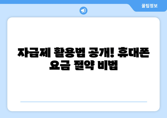 자급제 활용법 공개! 휴대폰 요금 절약 비법