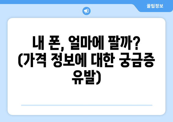 내 폰, 얼마에 팔까? (가격 정보에 대한 궁금증 유발)