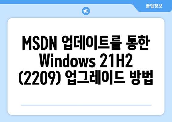 Windows 21H2 (2209) MSDN 업데이트 통합| LTSC & 19045 버전 지원 | 상세 가이드 & 적용 방법