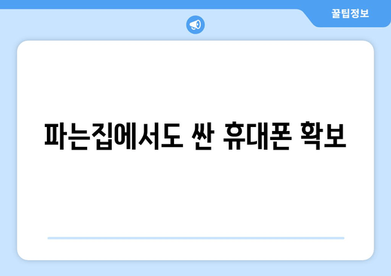 파는집에서도 싼 휴대폰 확보