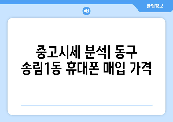 중고시세 분석| 동구 송림1동 휴대폰 매입 가격