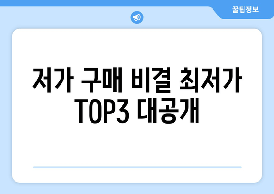 저가 구매 비결 최저가 TOP3 대공개