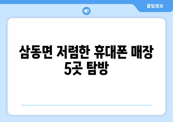 삼동면 저렴한 휴대폰 매장 5곳 탐방