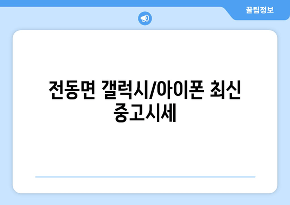 전동면 갤럭시/아이폰 최신 중고시세