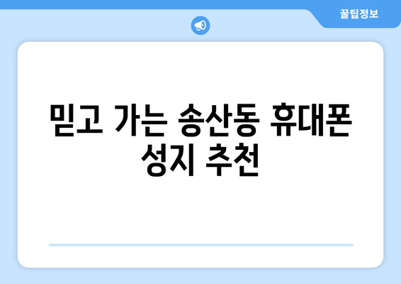 믿고 가는 송산동 휴대폰 성지 추천