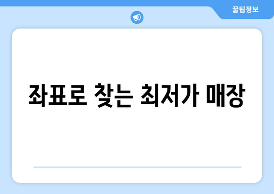 좌표로 찾는 최저가 매장