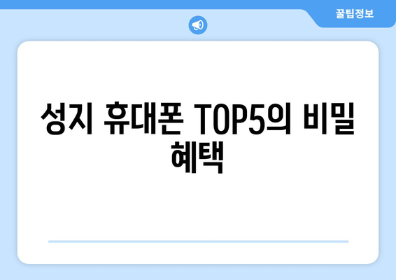 성지 휴대폰 TOP5의 비밀 혜택