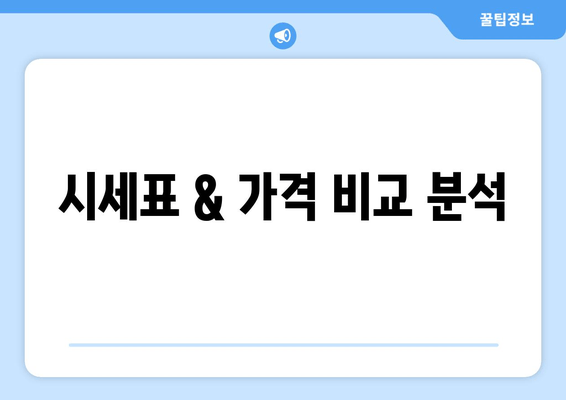 시세표 & 가격 비교 분석