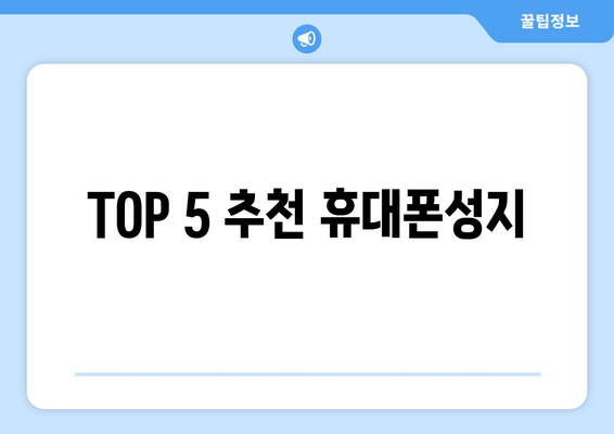 TOP 5 추천 휴대폰성지