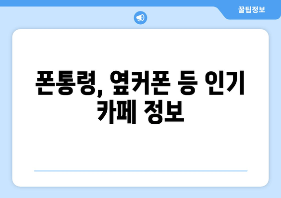 폰통령, 옆커폰 등 인기 카페 정보