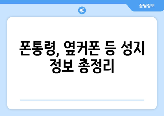 폰통령, 옆커폰 등 성지 정보 총정리