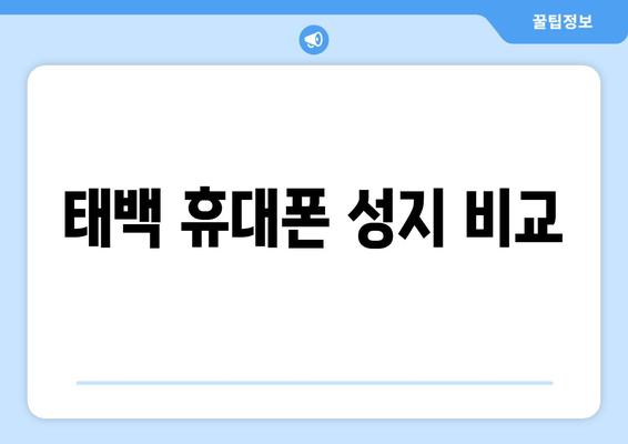 태백 휴대폰 성지 비교