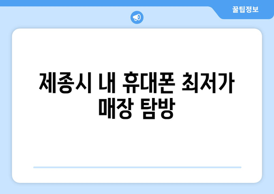 제종시 내 휴대폰 최저가 매장 탐방