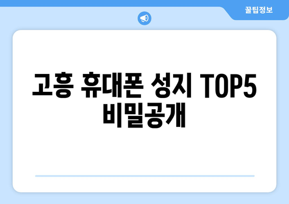 고흥 휴대폰 성지 TOP5 비밀공개