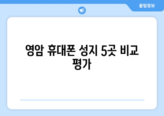 영암 휴대폰 성지 5곳 비교 평가