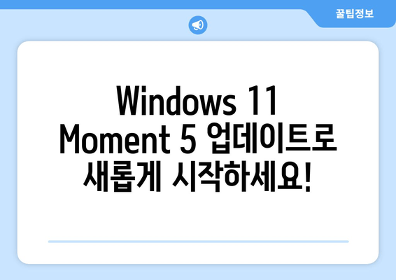 Windows 11 Moment 5 업데이트로 OS 재설치하기| 간편 가이드 | Windows 11, 업데이트, 재설치, 팁