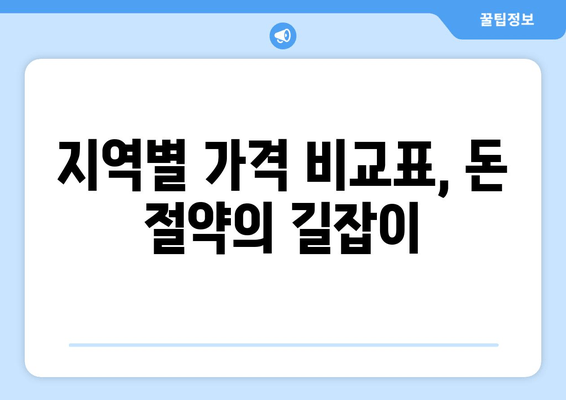 지역별 가격 비교표, 돈 절약의 길잡이