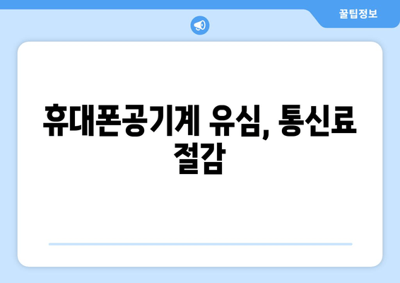 휴대폰공기계 유심, 통신료 절감