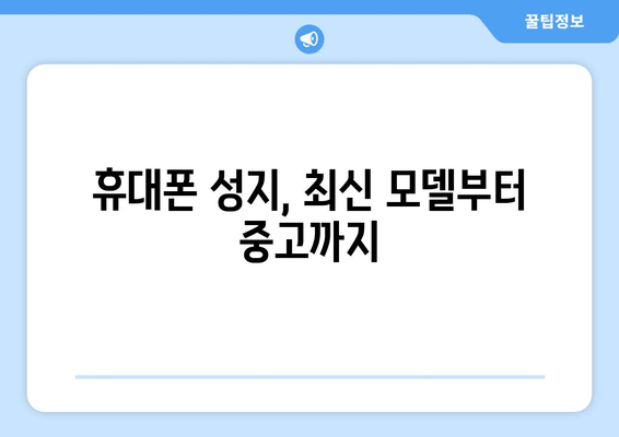 휴대폰 성지, 최신 모델부터 중고까지