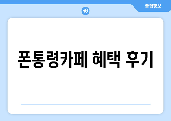 폰통령카페 혜택 후기