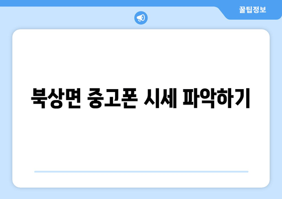 북상면 중고폰 시세 파악하기