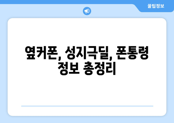 옆커폰, 성지극딜, 폰통령 정보 총정리