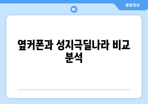 옆커폰과 성지극딜나라 비교 분석