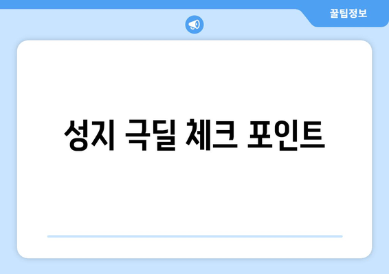 성지 극딜 체크 포인트