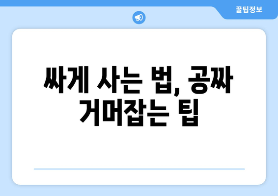 싸게 사는 법, 공짜 거머잡는 팁