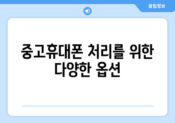 중고휴대폰 처리를 위한 다양한 옵션