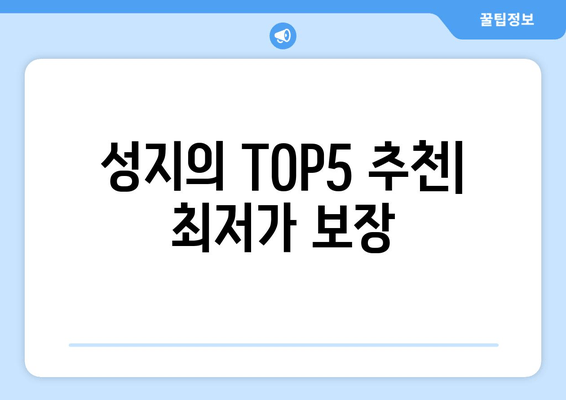 성지의 TOP5 추천| 최저가 보장