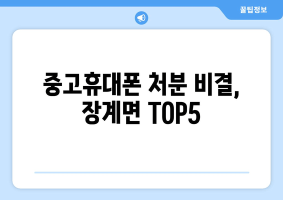 중고휴대폰 처분 비결, 장계면 TOP5
