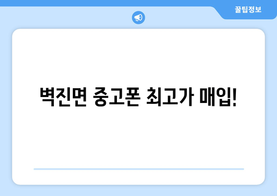 벽진면 중고폰 최고가 매입!