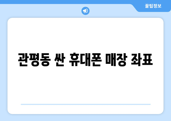 관평동 싼 휴대폰 매장 좌표