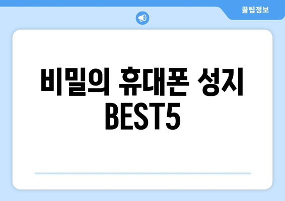 비밀의 휴대폰 성지 BEST5