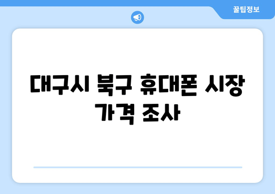 대구시 북구 휴대폰 시장 가격 조사