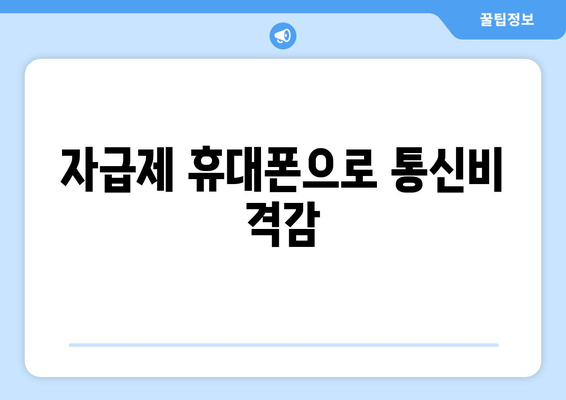 자급제 휴대폰으로 통신비 격감