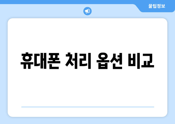 휴대폰 처리 옵션 비교