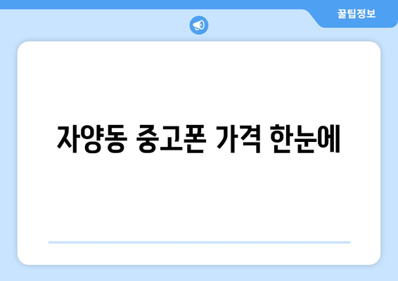 자양동 중고폰 가격 한눈에