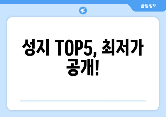 성지 TOP5, 최저가 공개!