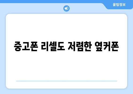 중고폰 리셀도 저렴한 옆커폰